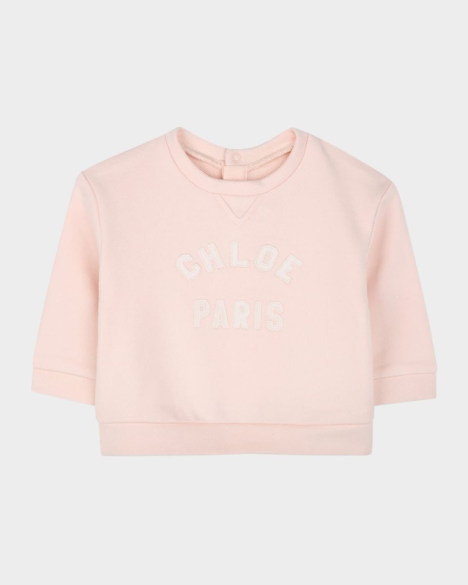 Girl's Logo Embroidered Cotton Sweatshirt, Size 12M-